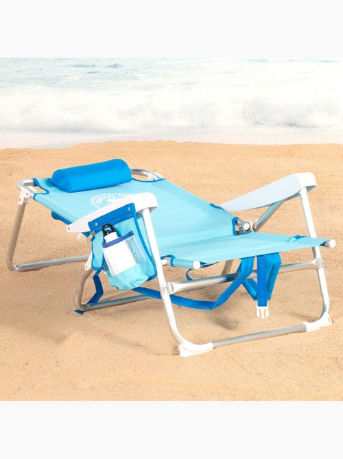 Aktive chaise de plage basse multipositions type sac à dos 50x54x80 cm - Kiabi