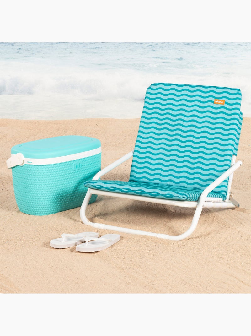 Aktive chaise de plage légère avec poignée 46x60x50 cm Bleu - Kiabi