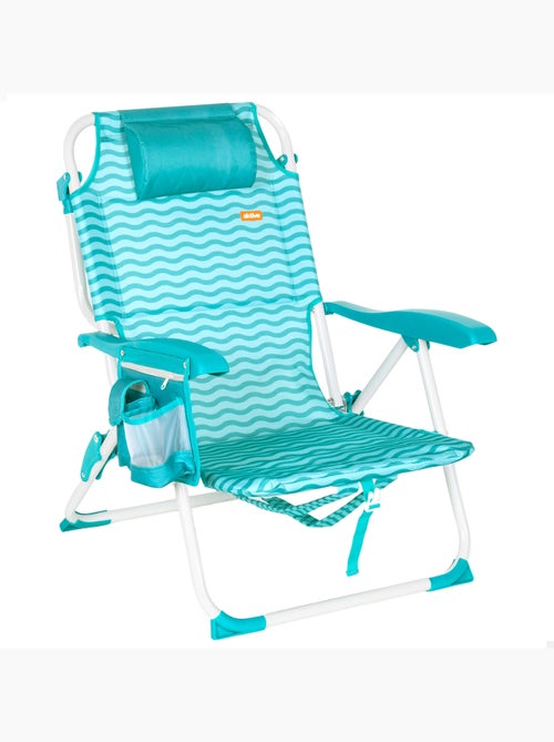 Aktive chaise de plage multipositions 48x58x76 cm vagues avec poches - Kiabi Aktive chaise de plage multipositions 48x58x76 cm vagues avec poches - Kiabi