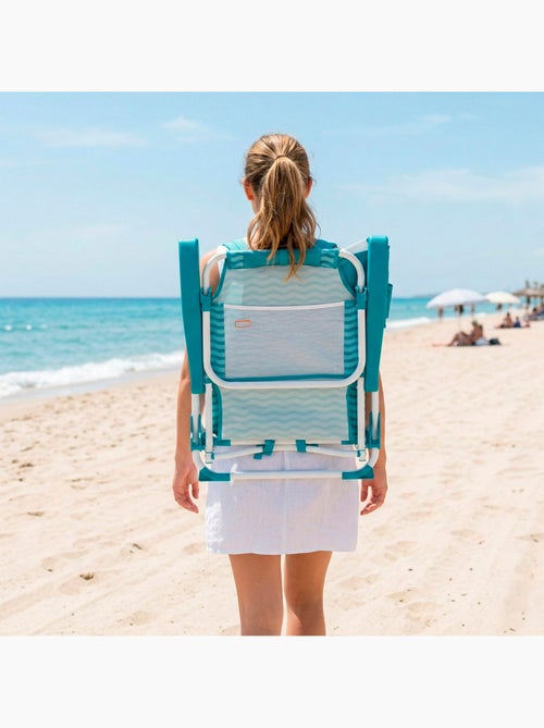 Aktive chaise de plage multipositions 48x58x76 cm vagues avec poches - Kiabi Aktive chaise de plage multipositions 48x58x76 cm vagues avec poches - Kiabi
