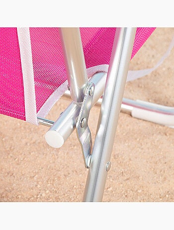 Aktive chaise de plage pliable 44x40x72 cm fuchsia avec poignée