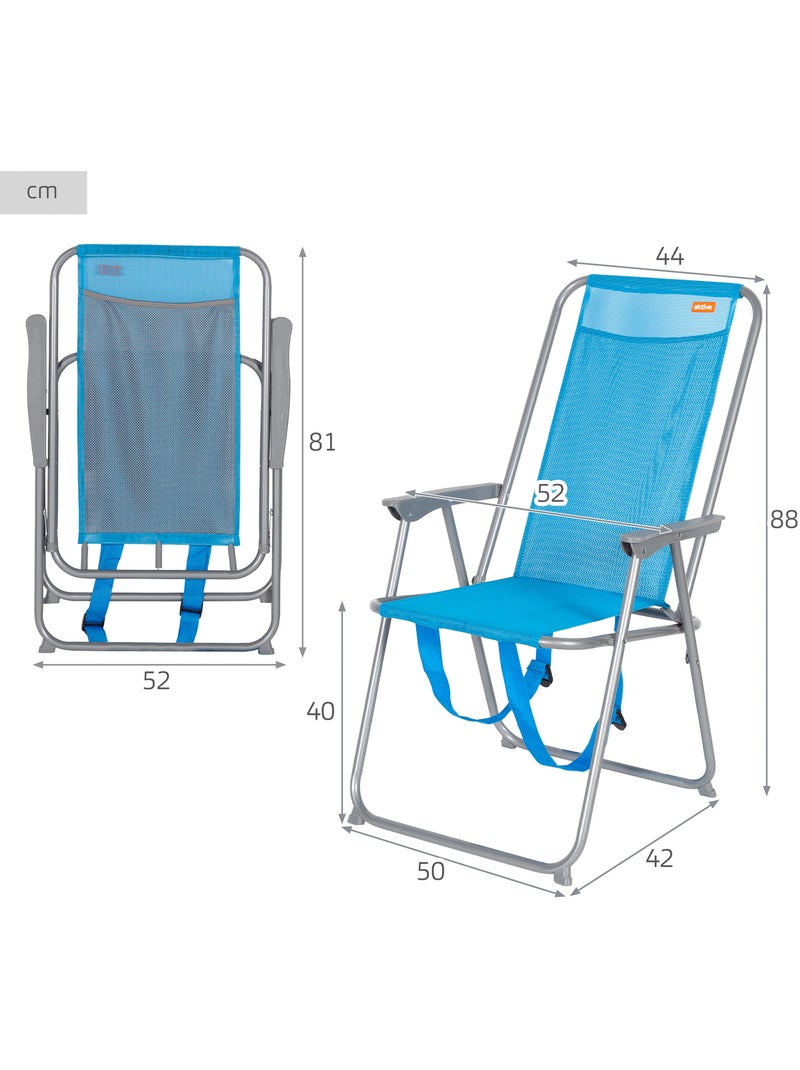 Aktive chaise de plage pliable 44x42x88 cm assortie Bleu - Kiabi