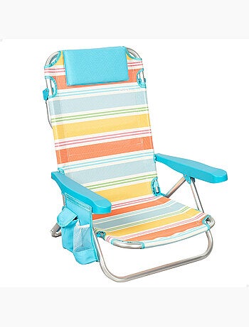 Aktive chaise de plage pliante 48x48x75 cm 5 positions avec poche latérale