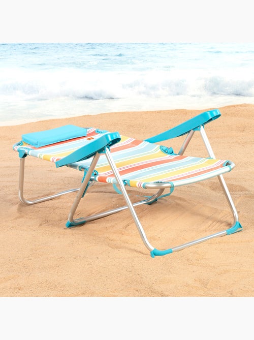 Aktive chaise de plage pliante 5 positions 48x60x90 cm avec coussin - Kiabi