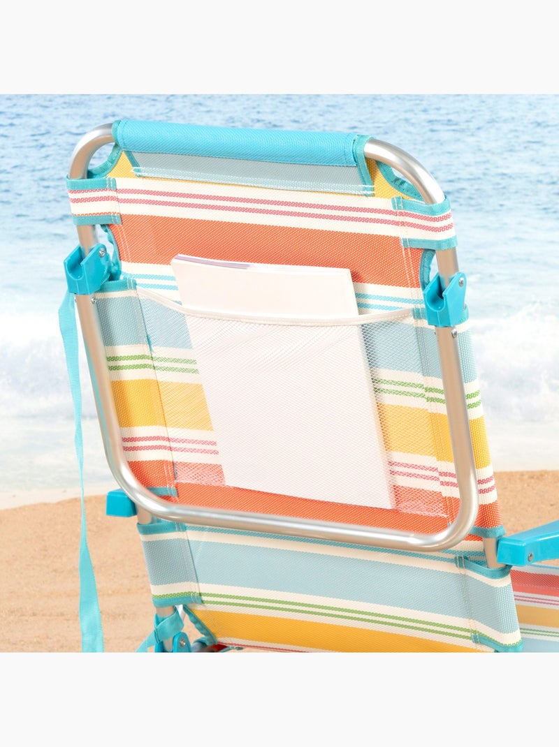 Aktive chaise de plage pliante 5 positions 48x60x90 cm avec coussin Multicolore - Kiabi