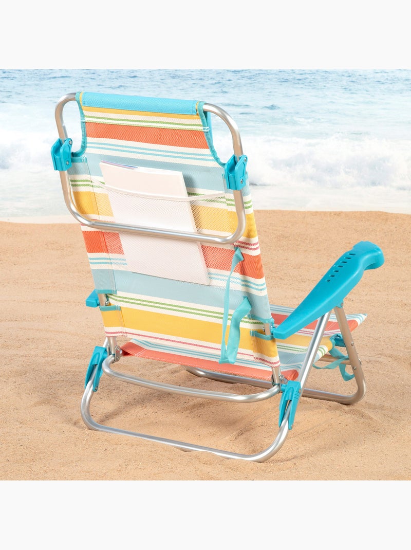 Aktive chaise de plage pliante 8 positions 50x48x80 cm Multicolore - Kiabi