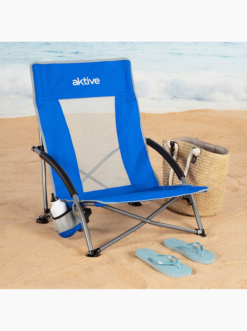 Aktive chaise de plage pliante en tissu Bleu - Kiabi