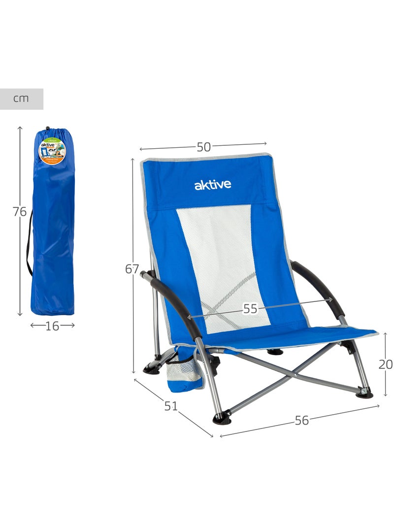 Aktive chaise de plage pliante en tissu Bleu - Kiabi