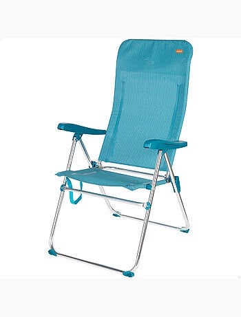 Aktive chaise de plage pliante haute multipositions 47x67x110 cme avec poignée