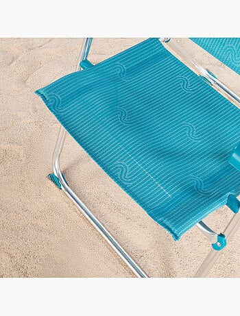 Aktive chaise de plage pliante haute multipositions 47x67x110 cme avec poignée