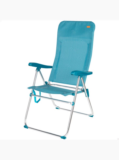Aktive chaise de plage pliante haute multipositions 47x67x110 cme avec poignée - Kiabi