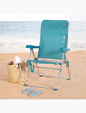 Aktive chaise de plage pliante multipositions 47x62x90 cme avec poignée