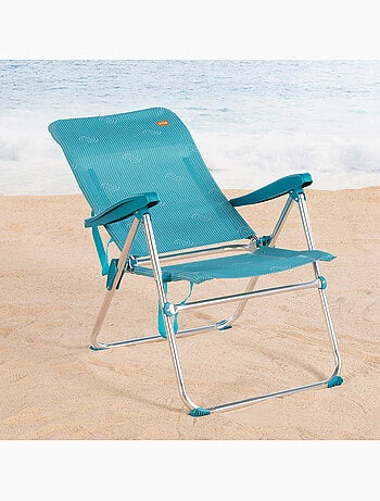 Aktive chaise de plage pliante multipositions 47x62x90 cme avec poignée
