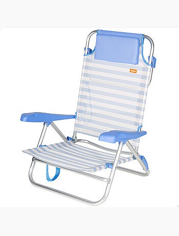 Aktive chaise de plage pliante multipositions 48x50x80 cm avec poignée