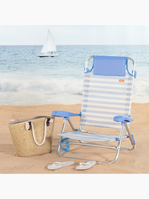 Aktive chaise de plage pliante multipositions 48x50x80 cm avec poignée - Kiabi