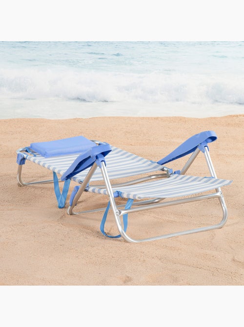 Aktive chaise de plage pliante multipositions 48x50x80 cm avec poignée - Kiabi