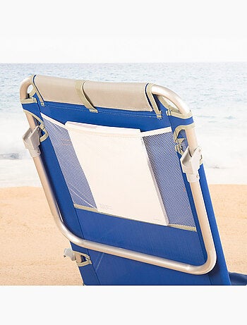 Aktive chaise de plage pliante multipositions 50x50x88 cm coussin et poignée