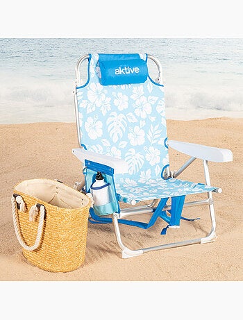 Aktive chaise de plage pliante multipositions 50x54x80 cm hawaï