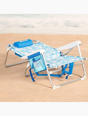 Aktive chaise de plage pliante multipositions 50x54x80 cm hawaï