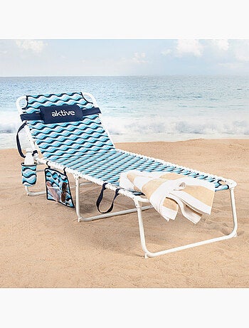 Aktive chaise longue de plage multi-positions 200x70x88 cm