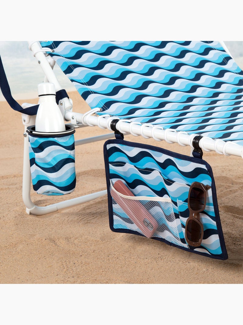 Aktive chaise longue de plage multi-positions 200x70x88 cm Bleu - Kiabi