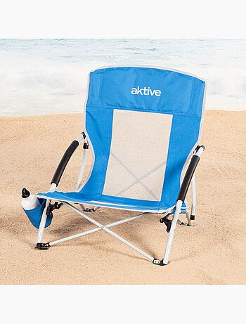 Aktive chaise pliante avec parasol et porte-gobelet 50x49x65 cm