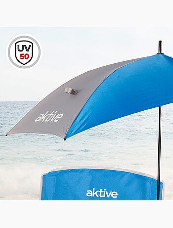Aktive chaise pliante avec parasol et porte-gobelet 50x49x65 cm