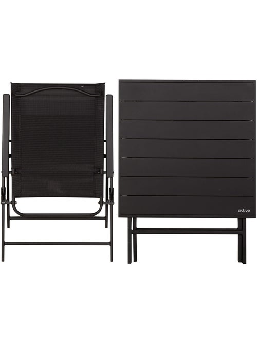 Aktive ensemble de jardin pliant avec table (75x75x70 cm) et 2 chaises (47x64x95 cm) - Kiabi