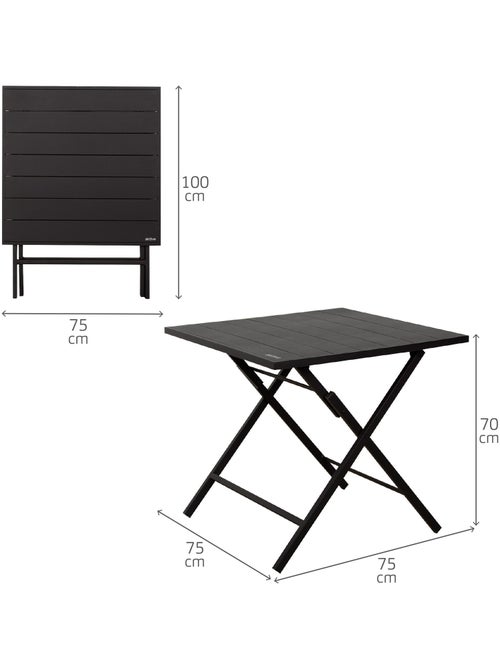 Aktive ensemble de jardin pliant avec table (75x75x70 cm) et 2 chaises (47x64x95 cm) - Kiabi