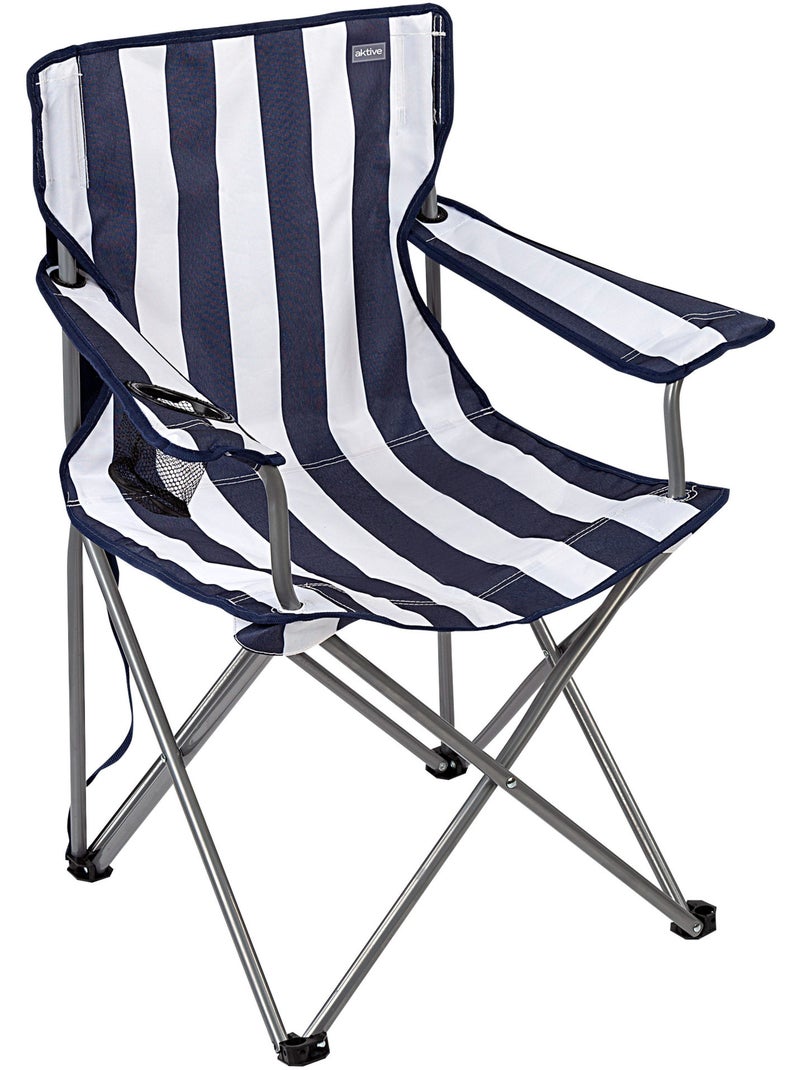 Aktive lot de 2 chaises de camping hautes 45x47x82 cm Bleu Blanc - Kiabi