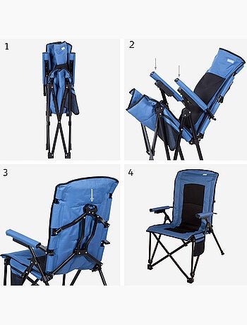 Aktive lot de 2 chaises de camping hautes 54x80x103 cm avec poches