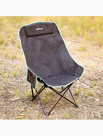 Aktive lot de 2 chaises de camping hautes 55x45x90 cms