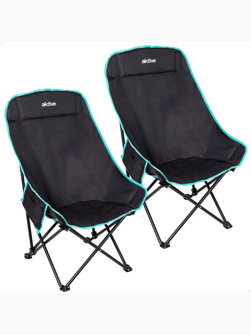 Aktive lot de 2 chaises de camping hautes 55x45x90 cms - Kiabi