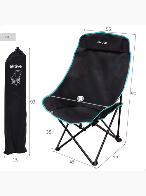Aktive lot de 2 chaises de camping hautes 55x45x90 cms - Kiabi