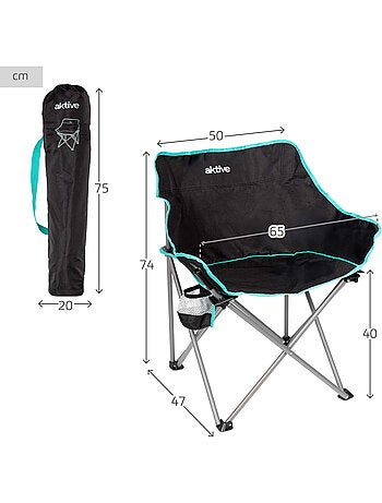 Aktive lot de 2 chaises de camping pliantes 50x47x74 cm