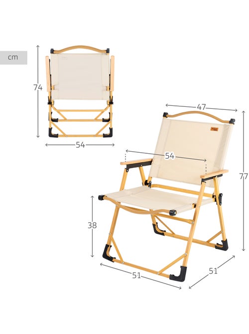 Aktive lot de 2 chaises de glamping 47x51x77 cm crème - Kiabi