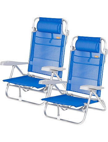 Aktive lot de 2 chaises de plage basses multipositions 47x49x82 cm gomera