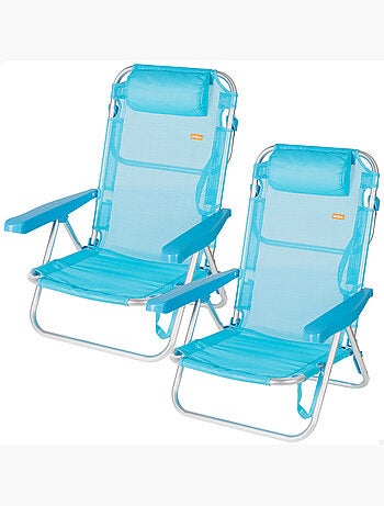 Aktive lot de 2 chaises de plage basses multipositions 48x46x84 cm