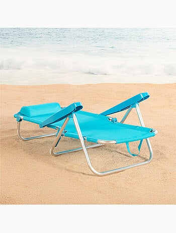 Aktive lot de 2 chaises de plage basses multipositions 48x46x84 cm