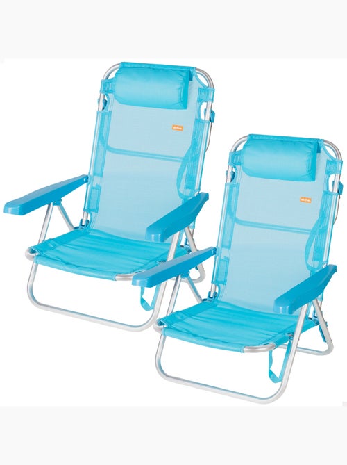 Aktive lot de 2 chaises de plage basses multipositions 48x46x84 cm - Kiabi Aktive lot de 2 chaises de plage basses multipositions 48x46x84 cm - Kiabi