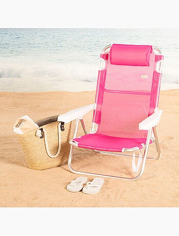 Aktive lot de 2 chaises de plage basses multipositions 48x46x84 cm