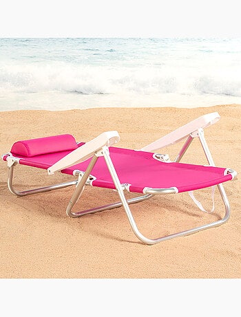 Aktive lot de 2 chaises de plage basses multipositions 48x46x84 cm