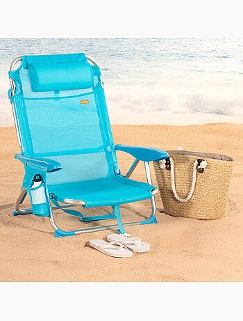 Aktive lot de 2 chaises de plage basses pliantes et multipositions 51x45x76 cm