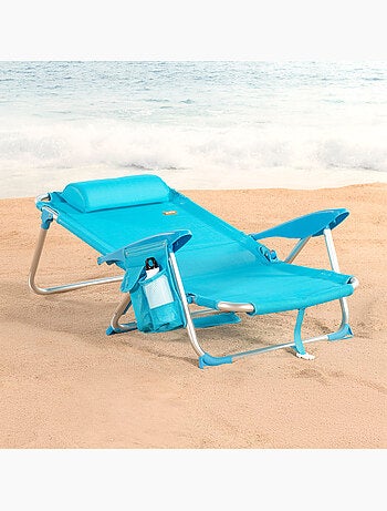 Aktive lot de 2 chaises de plage basses pliantes et multipositions 51x45x76 cm