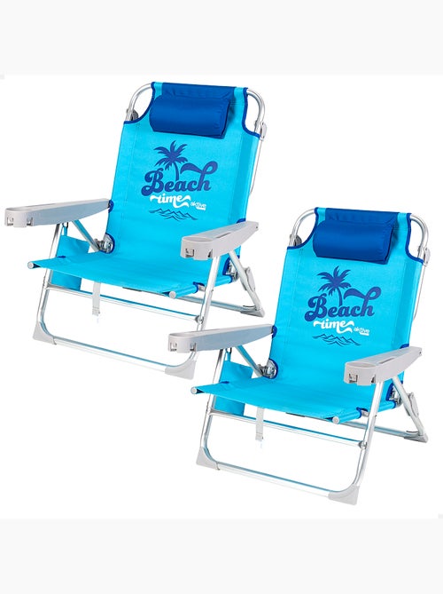 Aktive lot de 2 chaises de plage basses plianteses - Kiabi