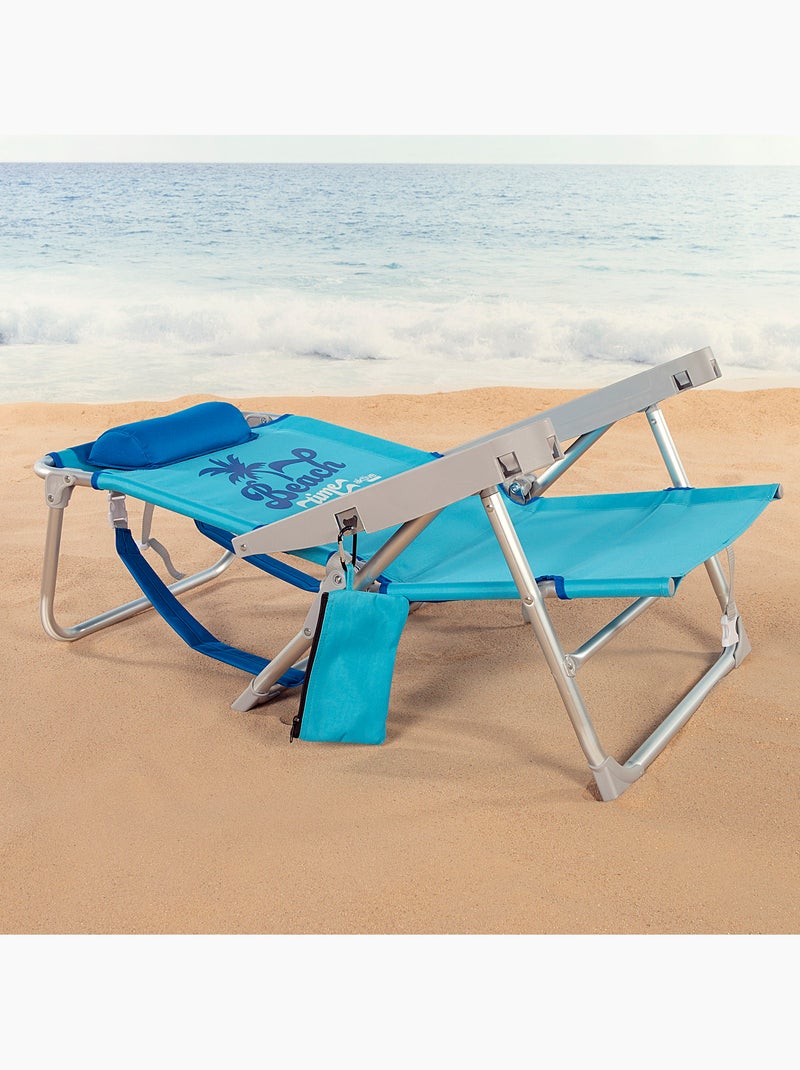 Aktive lot de 2 chaises de plage basses plianteses Bleu - Kiabi
