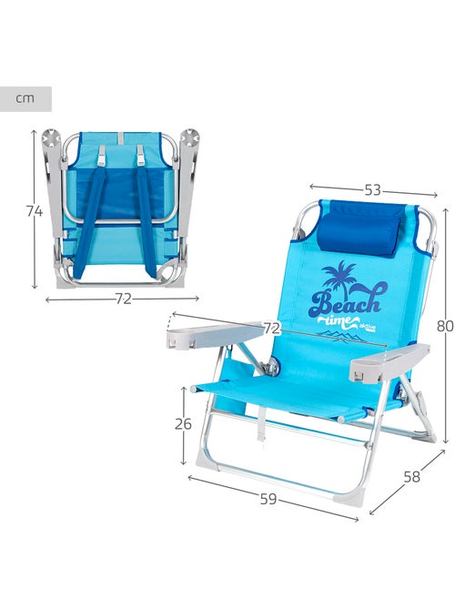 Aktive lot de 2 chaises de plage basses plianteses - Kiabi