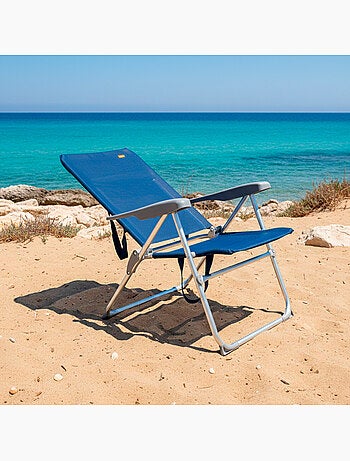 Aktive lot de 2 chaises de plage multipositions pliables slim 47 x 60 x 94 cm