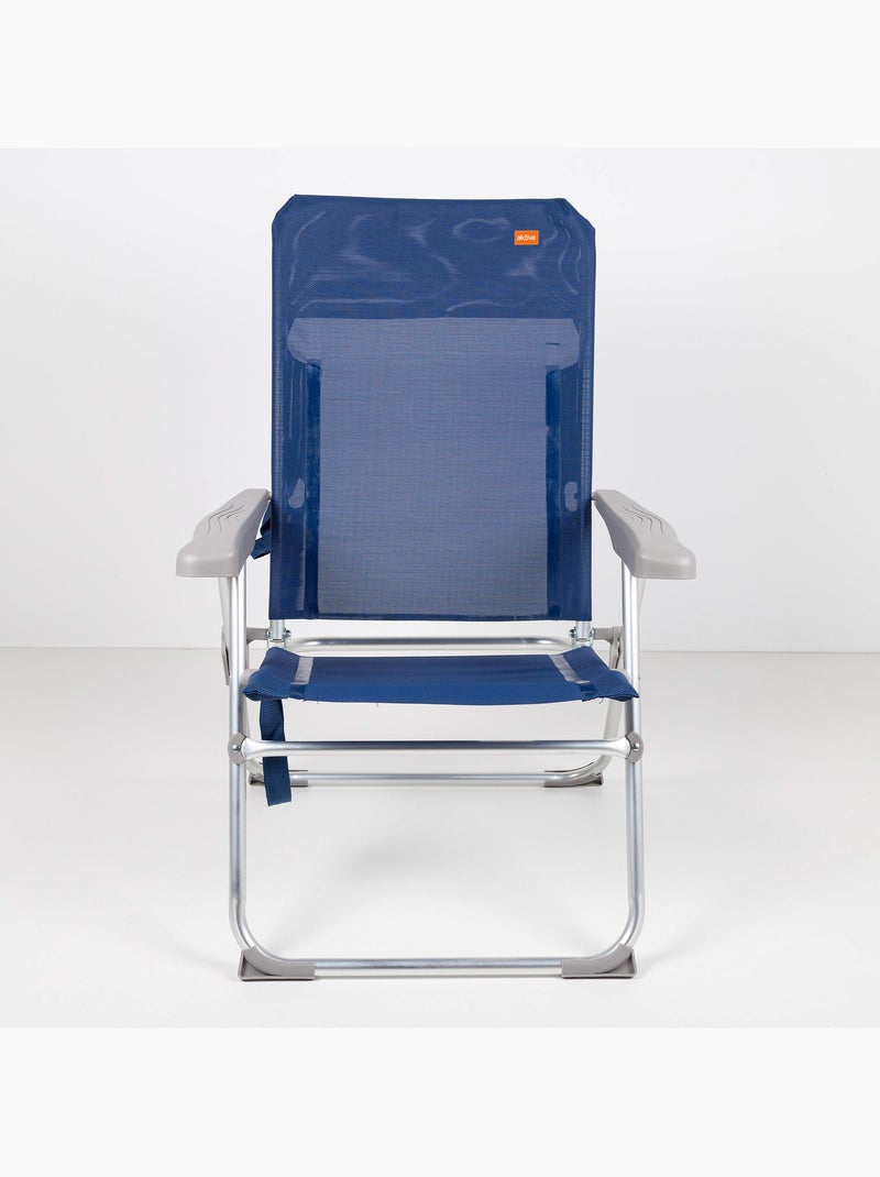 Aktive lot de 2 chaises de plage multipositions pliables slim 47 x 60 x 94 cm Bleu - Kiabi
