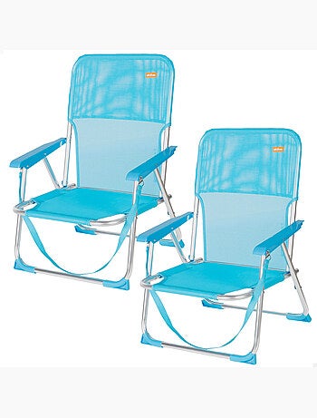 Aktive lot de 2 chaises de plage pliantes 44x40x72 cm avec poignée